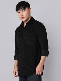 Jet Black Relax Slim Corduroy Shirt