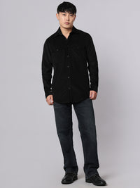 Jet Black Relax Slim Corduroy Shirt