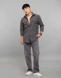 Charcoal Full Sleeves Cargo Shirt
