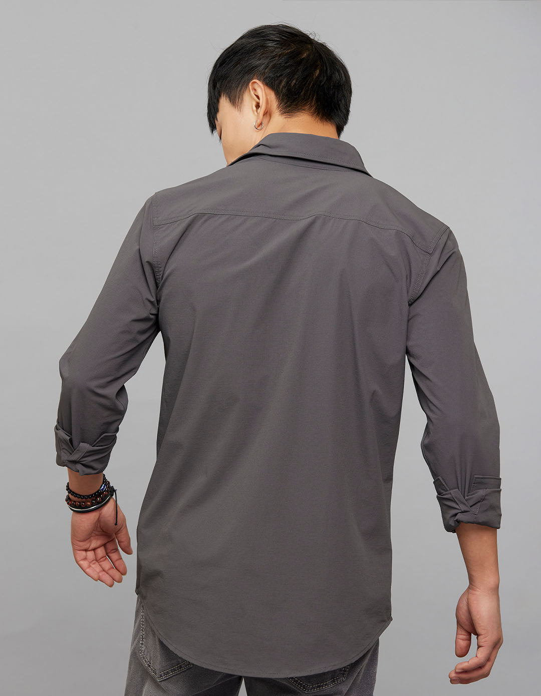 Charcoal Full Sleeves Cargo Shirt
