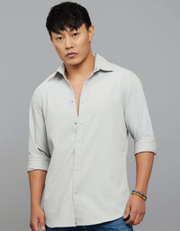 Silver Full Sleeves Texture Shirt