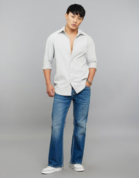 Silver Full Sleeves Texture Shirt