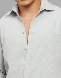 Silver Full Sleeves Texture Shirt