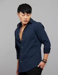Navy Full Sleeves Texture Shirt