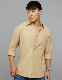 Khaki Full Sleeves Cargo Shirt