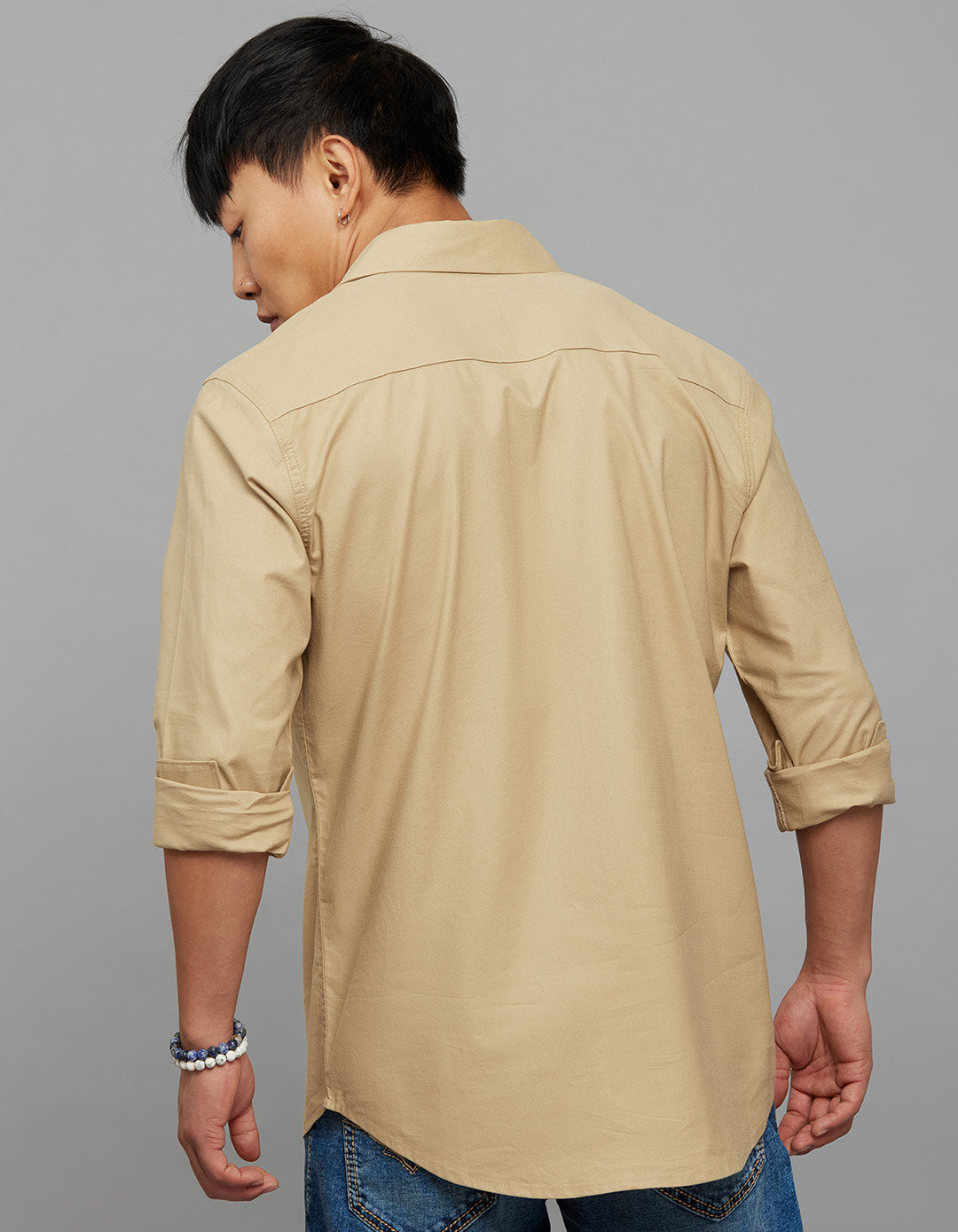 Khaki Full Sleeves Cargo Shirt