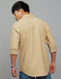 Khaki Full Sleeves Cargo Shirt