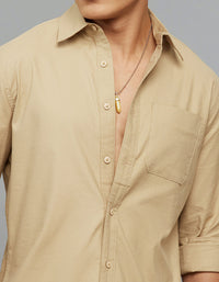 Khaki Full Sleeves Cargo Shirt