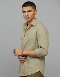 Olive Full Sleeves Cargo Shirt