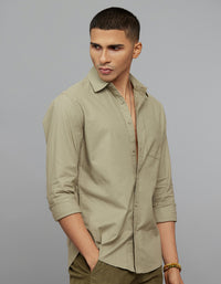Olive Full Sleeves Cargo Shirt