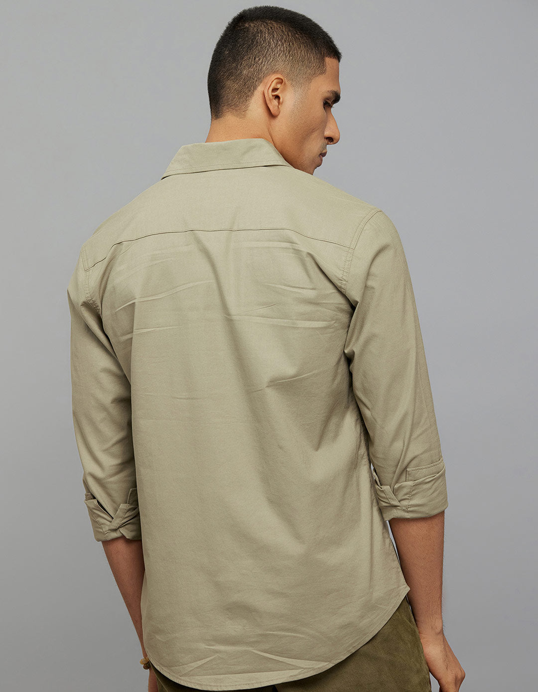 Olive Full Sleeves Cargo Shirt