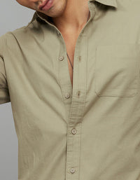 Olive Full Sleeves Cargo Shirt