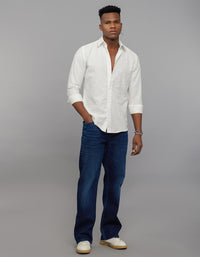 White Full Sleeves Texture Print Shirt