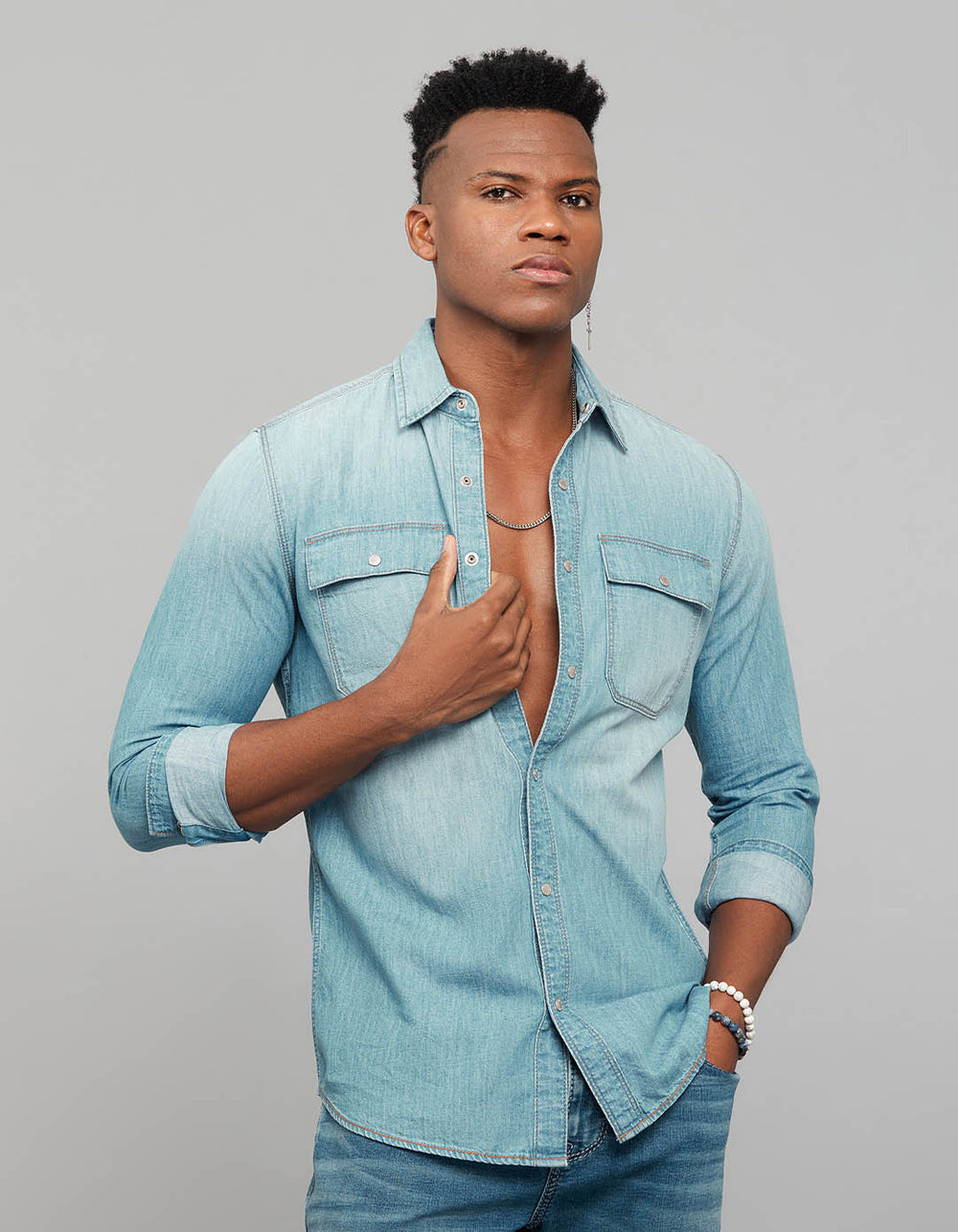 Light Blue Full Sleeves Denim Shirt