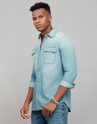 Light Blue Full Sleeves Denim Shirt