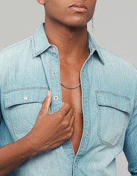 Light Blue Full Sleeves Denim Shirt
