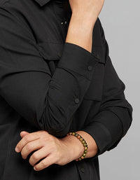 Black Full Sleeves Solid Shirt