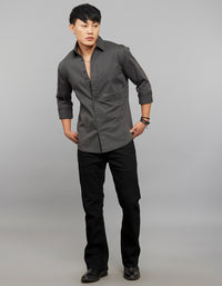 Charcoal  Full Sleeves Cargo Shirt