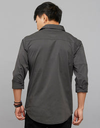 Charcoal  Full Sleeves Cargo Shirt
