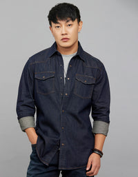 Dark Blue Full Sleeves Denim Shirt