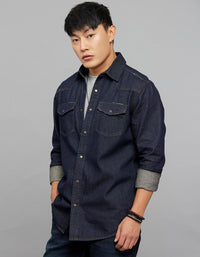 Dark Blue Full Sleeves Denim Shirt