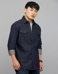 Dark Blue Full Sleeves Denim Shirt