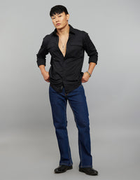 Jet Black Full Sleeves Cargo Shirt