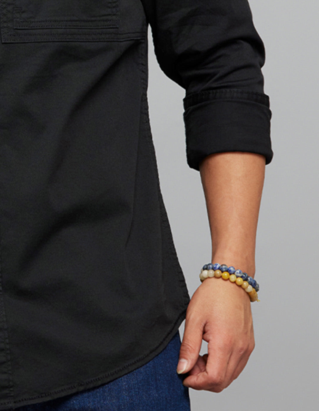 Jet Black Full Sleeves Cargo Shirt