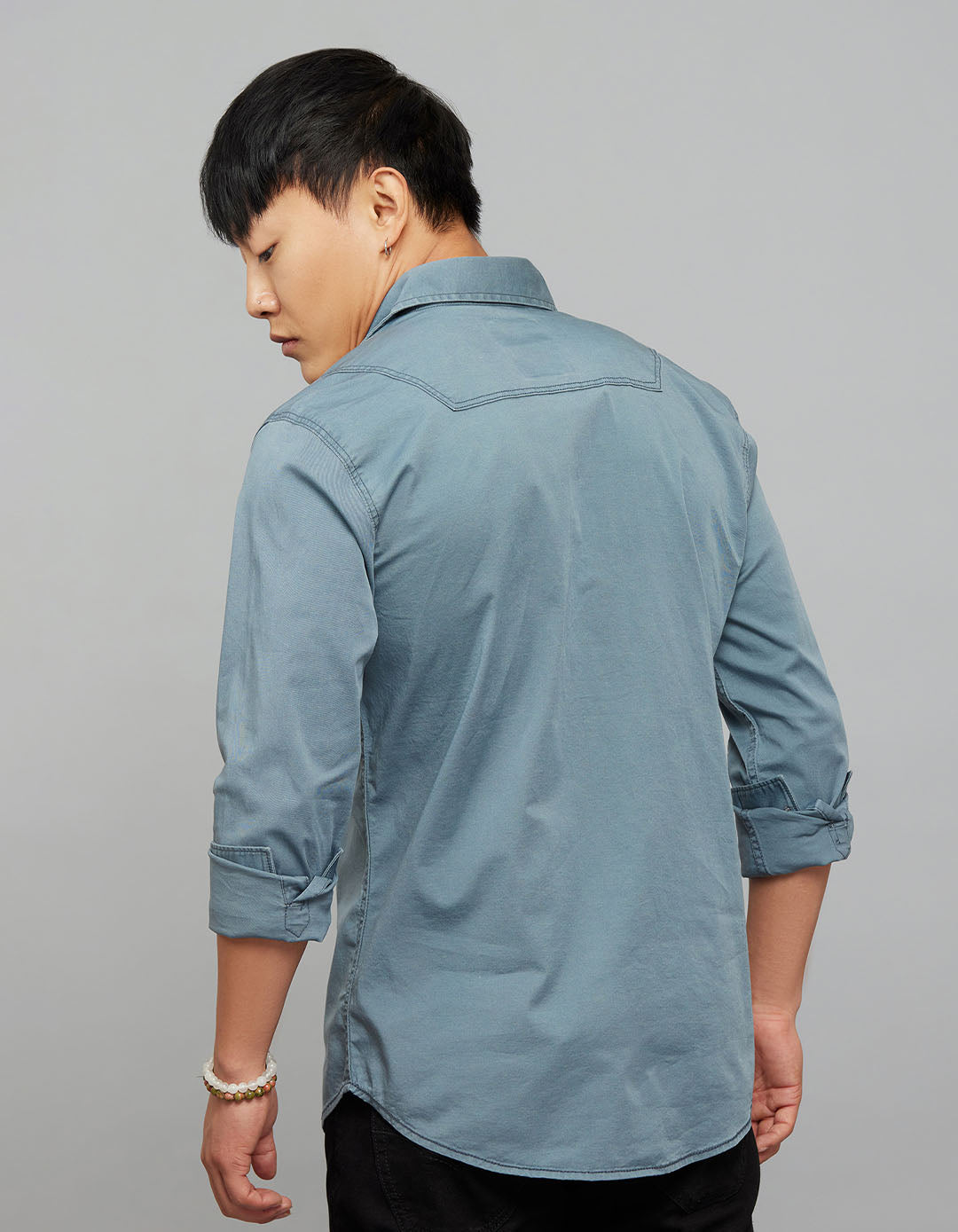 Petrol Full Sleeves Cargo Shirt