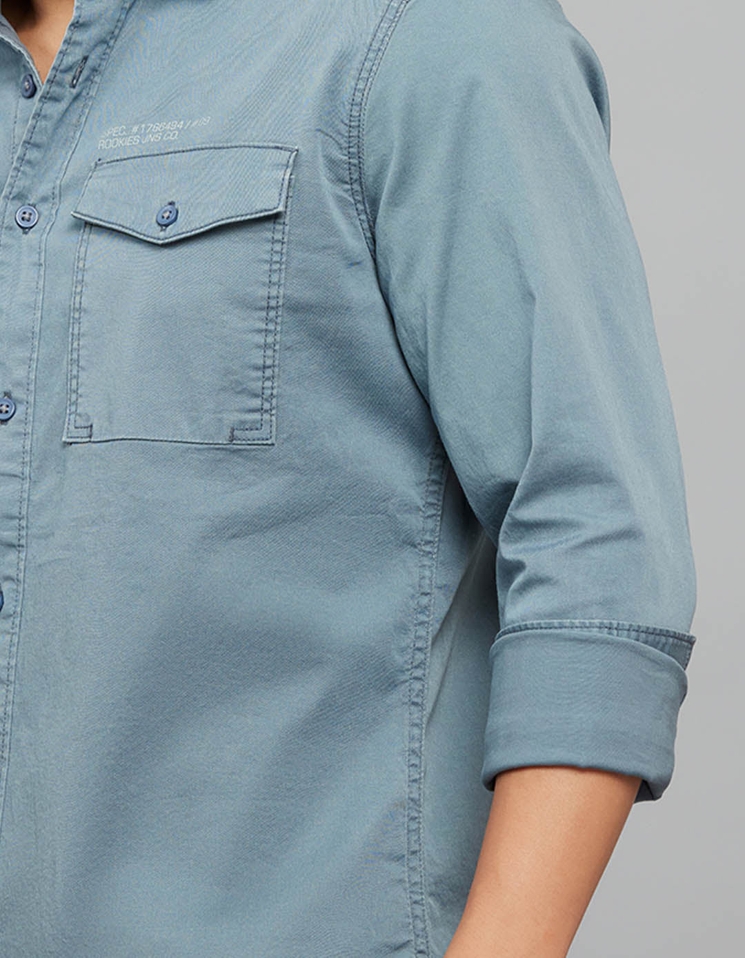 Petrol Full Sleeves Cargo Shirt