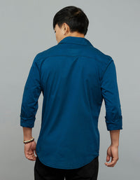 Titan Blue Full Sleeves Cargo Shirt