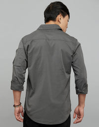 Charcoal Full Sleeves Cargo Shirt