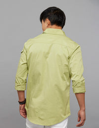 Parrot Green Full Sleeves Cargo Shirt