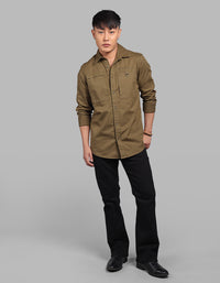 Olive Night Full Sleeve Stretch Cargo Shirt