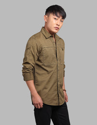 Olive Night Full Sleeve Stretch Cargo Shirt