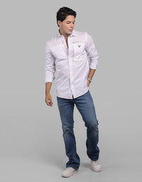 White Full Sleeve Stretch Cargo Shirt