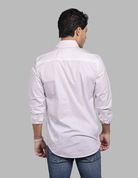 White Full Sleeve Stretch Cargo Shirt