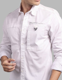 White Full Sleeve Stretch Cargo Shirt