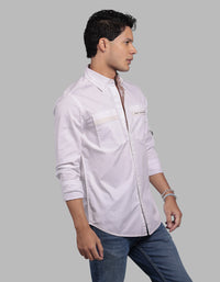 Optic White Full Sleeve Stretch Cargo Shirt