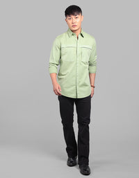 Mint Green Full Sleeve Stretch Cargo Shirt