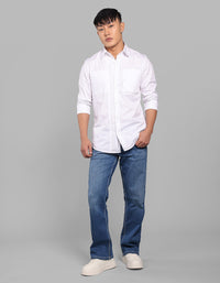 White Full Sleeve Stretch Cargo Shirt
