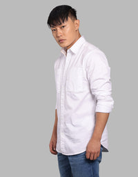White Full Sleeve Stretch Cargo Shirt