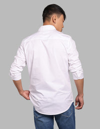 White Full Sleeve Stretch Cargo Shirt