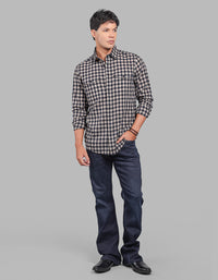 Black Full Sleeve Check Shirt