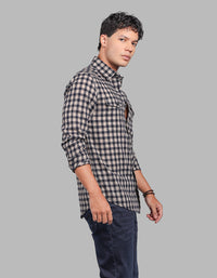 Black Full Sleeve Check Shirt