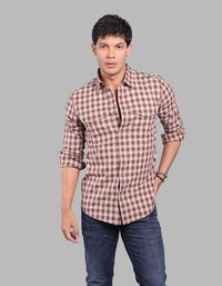 Brown  Full Sleeve Check Shirt