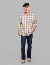 Mehendi White Full Sleeve Check Shirt