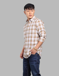 Mehendi White Full Sleeve Check Shirt