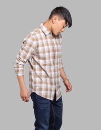 Mehendi White Full Sleeve Check Shirt