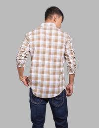 Mehendi White Full Sleeve Check Shirt